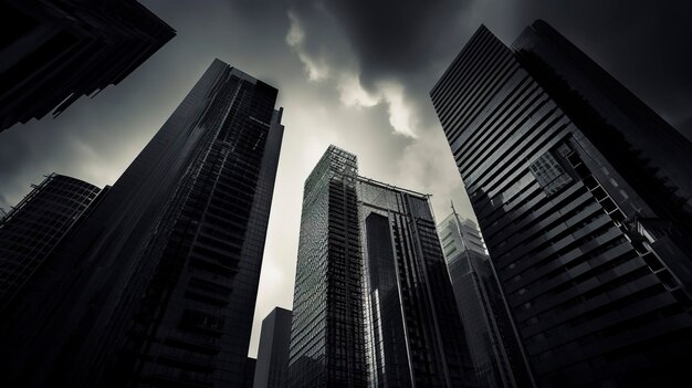 Foto una foto de los horizontes urbanos en monocromo