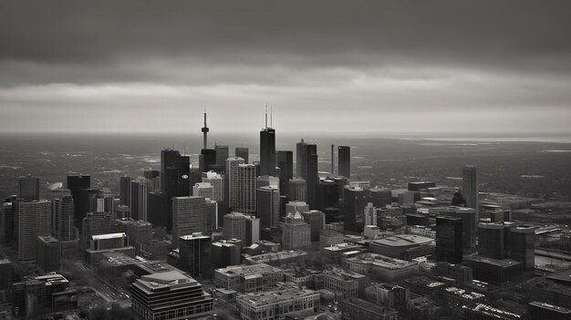 Foto una foto de los horizontes urbanos en monocromo