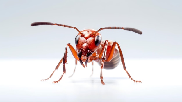 Foto de una hormiga argentina aislada sobre fondo blanco