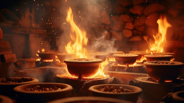 Una foto de un horno de cerámica quemando cerámica