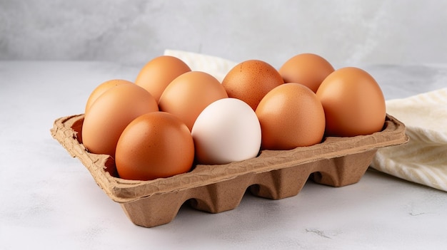 Foto de huevos de gallina orgánicos frescos