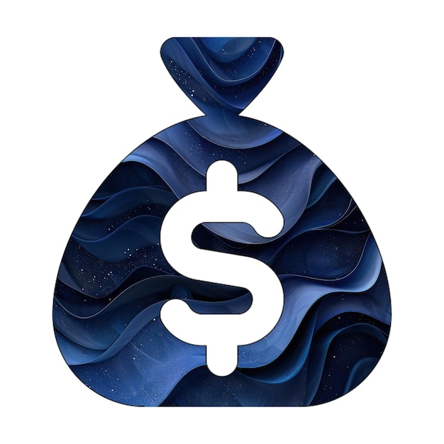 Foto-Icon-Eps-Sack-Dollar-Blau-Gradient-Hintergrund-Stil-Design