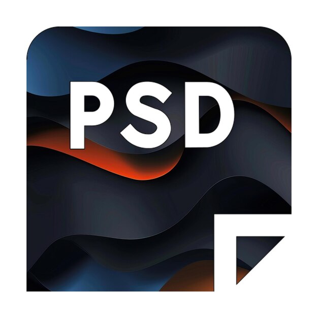 Foto-Ikonen Datei PSD-Ikon dunkel schwarz orange Wellen Textur