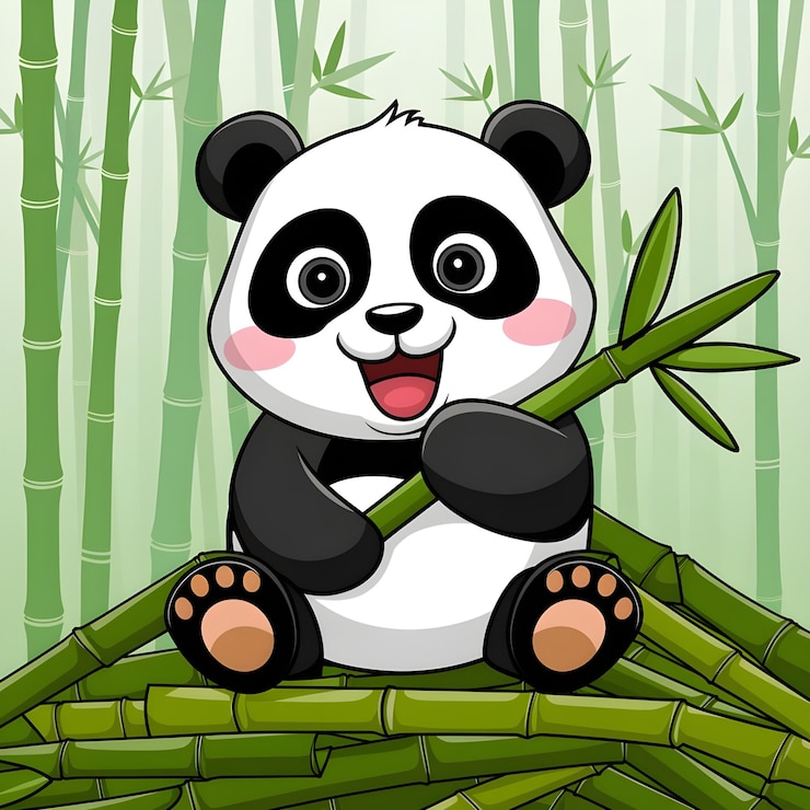 Foto una foto ilustrativa de un panda comiendo bambú