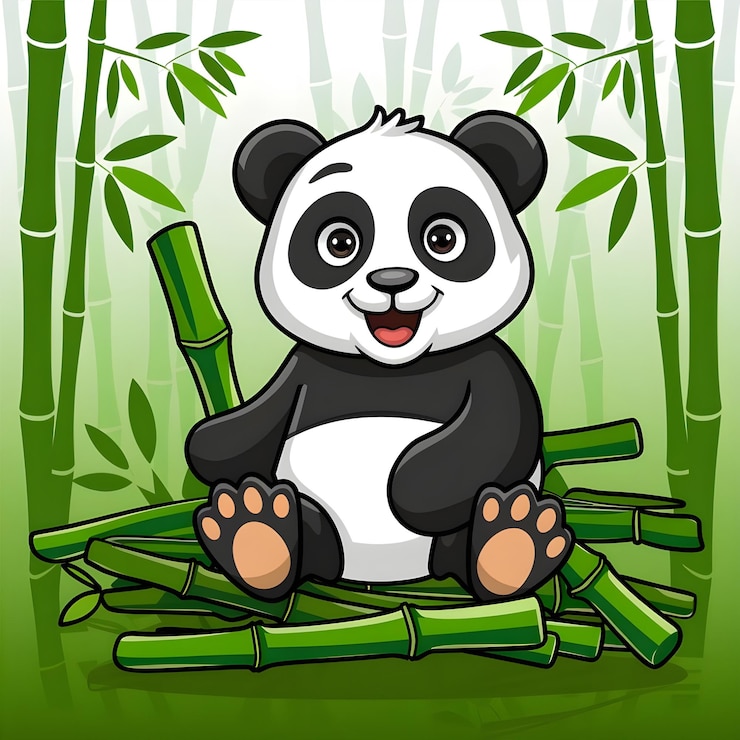 Foto una foto ilustrativa de un panda comiendo bambú