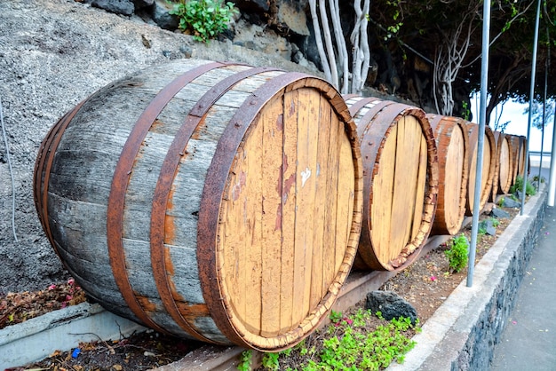 Foto Imagen de un barril de vino de madera clásico