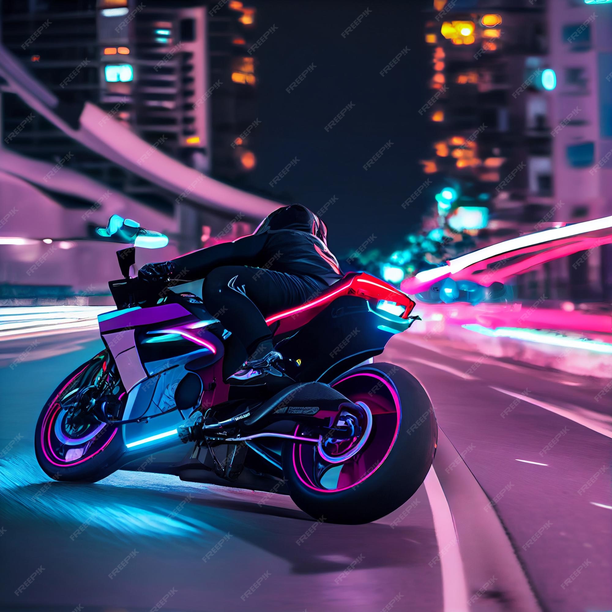 Jovens Jogando Um Jogo De Motocicleta No Fliperama De Luzes Neon Foto de  Stock - Imagem de preto, luzes: 269254774