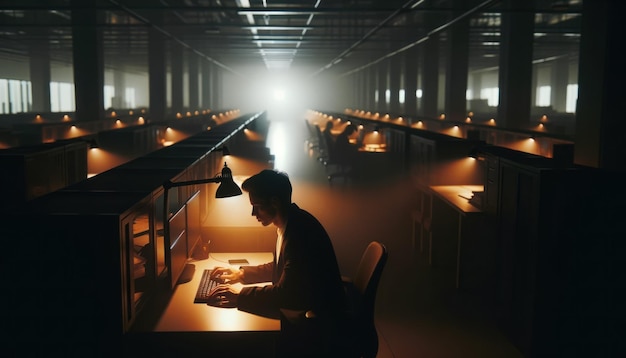 Foto in einer Nahaufnahme einer Person, die in einer Umgebung in ihre Aufgaben vertieft ist