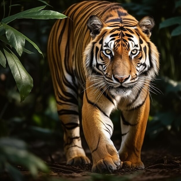 foto incrível tigre de Bengala na natureza