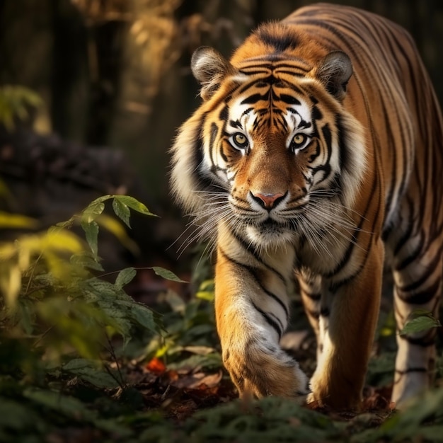 foto incrível tigre de Bengala na natureza