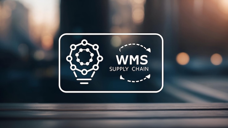 Foto foto infográfico icon wms realista símbolo de la cadena de suministro con espacio de copia para la logística wms inte