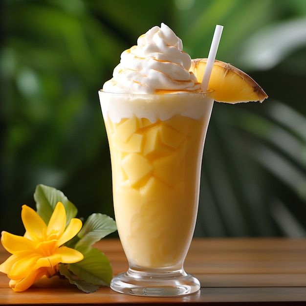 Foto de innovador innovador único elegante un batido de mango magnífico hermoso con