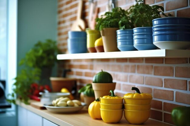 foto del interior de la cocina cerca de la luz del estudio IA generativa