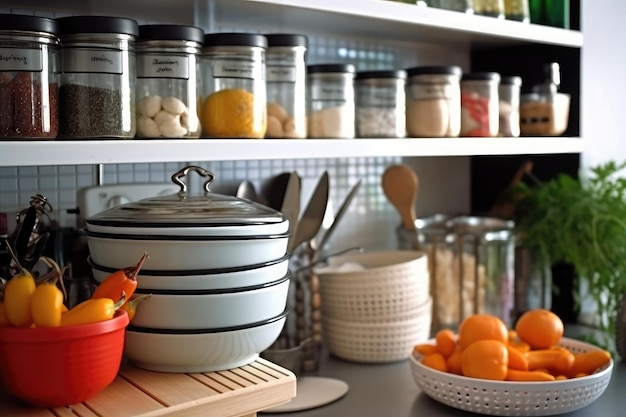 foto del interior de la cocina cerca de la luz del estudio IA generativa