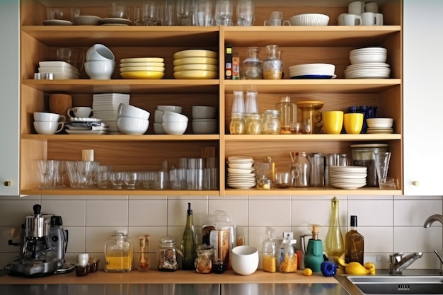 foto del interior de la cocina cerca de la luz del estudio IA generativa