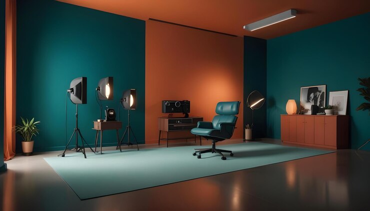 Foto foto interior de design moderno de sala de ilustração 3d