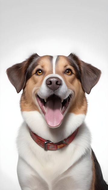 Foto foto isolado cão sorridente feliz retrato de fundo branco