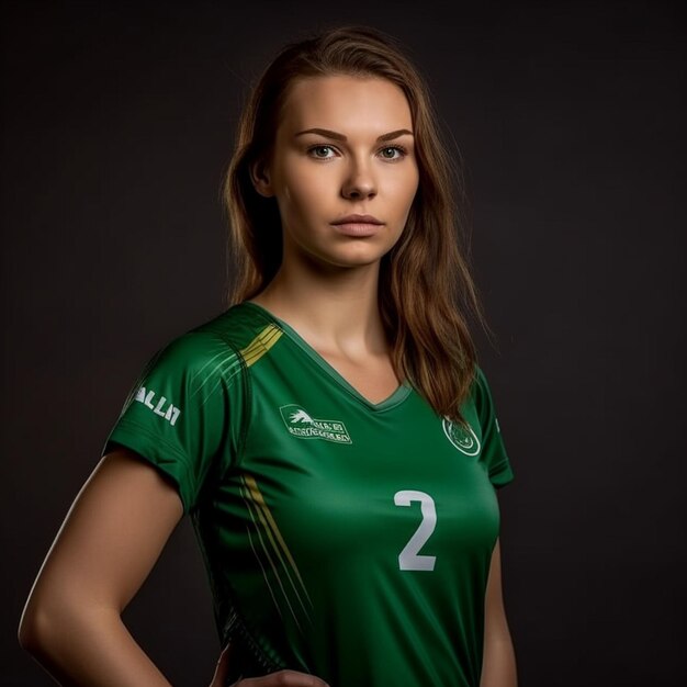 Foto jogadora de futebol feminina chutando bola treinando em ação e movimento