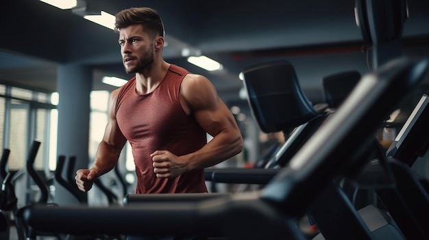 Foto de joven entrenando en el gimnasio