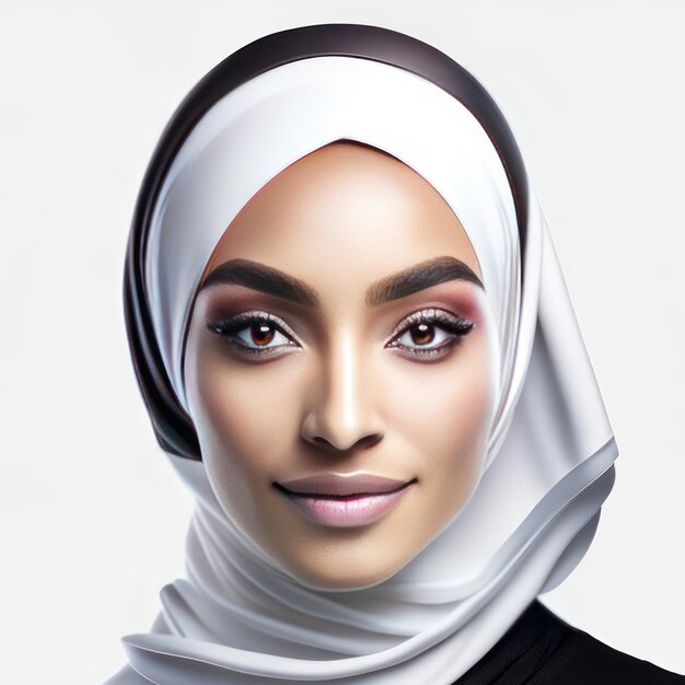 Foto de una joven musulmana con una piel perfecta IA generativa