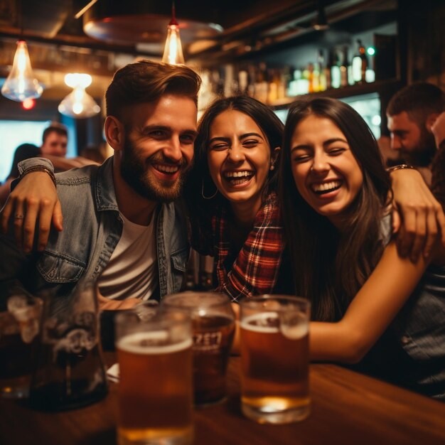 foto de jóvenes amigos divirtiéndose