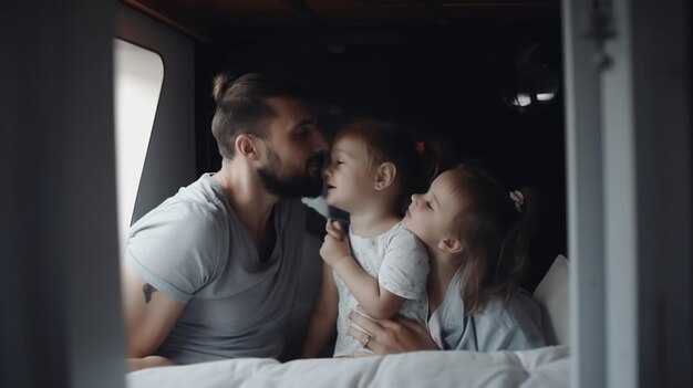 Foto de los jóvenes padres con su hija.