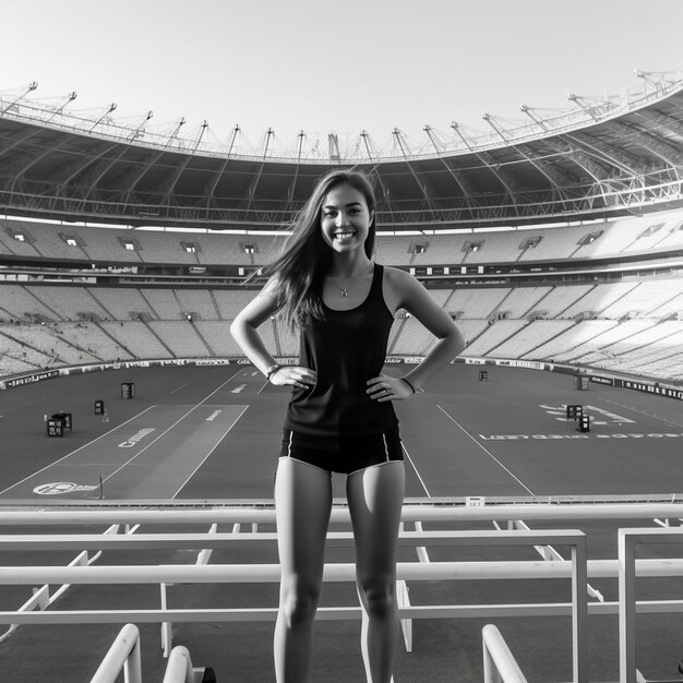 Foto jugadora de fútbol femenina pateando balón entrenando en acción y movimiento