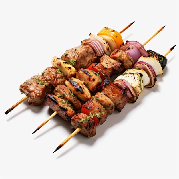 Foto de kabobs sin fondo con el dorso blanco