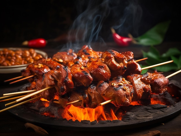 Foto köstliche Satay-Stücke