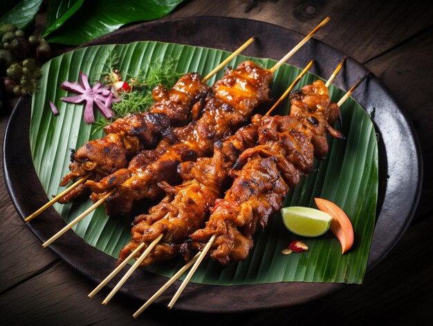 Foto foto köstliche satay-stücke