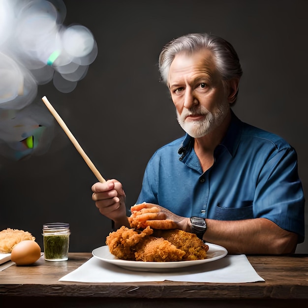 Foto köstliches gebratenes Huhn mit Salat Ai generiert