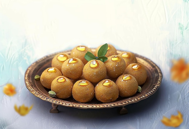 Foto de ladoo laddu motichoor laddu dulces tradicionales indios