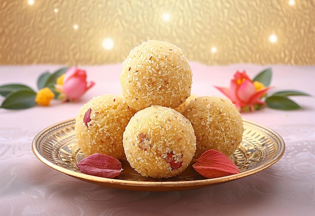 Foto de ladoo laddu motichoor laddu dulces tradicionales indios