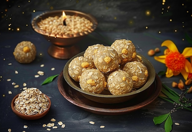 Foto de ladoo laddu motichoor laddu dulces tradicionales indios