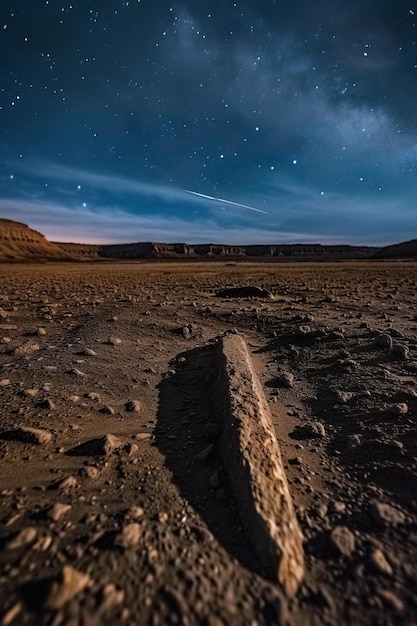 una foto de larga exposición del cielo nocturno