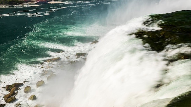 Foto foto de larga exposición de la corriente de agua de las cataratas del niágara