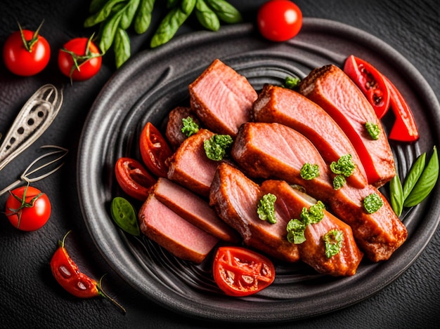 Foto leckeres Grillfleisch isoliert auf weißem Hintergrund