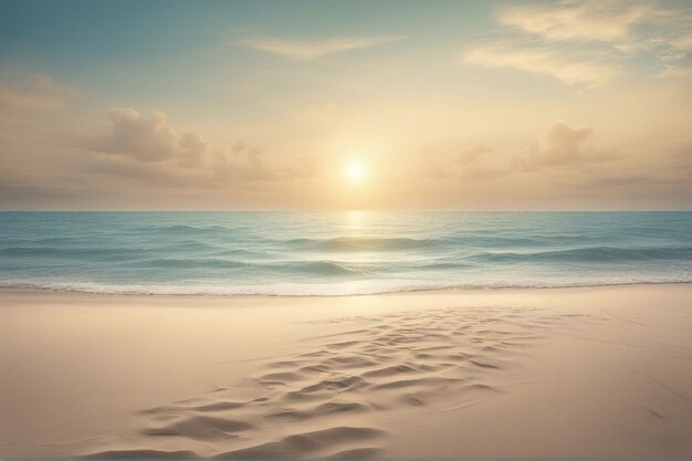 Foto leeres Meer und Strand mit Sand Aussicht auf den Himmel und das Sonnenlicht