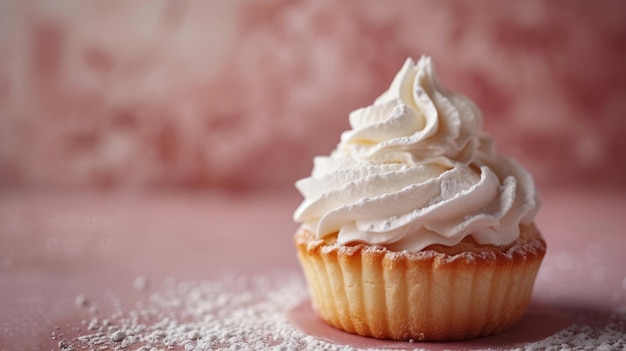 Una foto limpia y discreta que evoca una sensación de felicidad con un pastel con crema batida