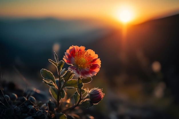 Foto linda flor minúscula fundo desfocado de cor natural gerado ai