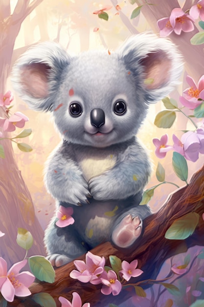 Foto lindo bebé koala