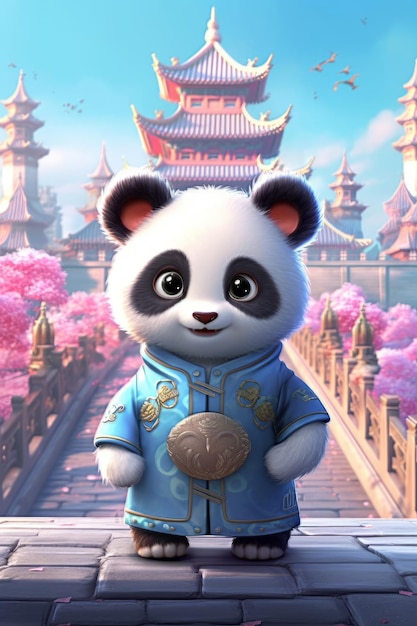 Foto lindo bebé panda