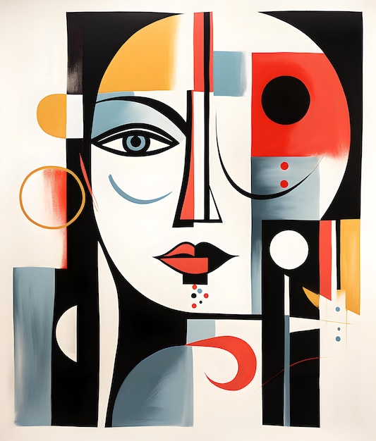 Foto Una línea de dibujo abstracto rostro humano arte lineal moderno retrato femenino generativo ai