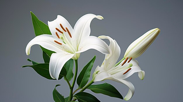 Una foto de un lirio blanco con pétalos delicados