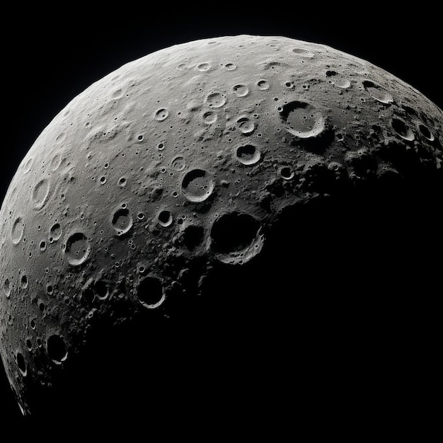 Foto de la luna creciente vista desde el espacio sin sombra con zoom