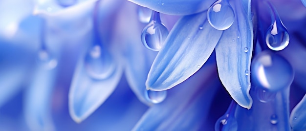 Foto macro complexa de uma flor Bluebell destacando sua textura delicada e matiz vibrante AI Generative