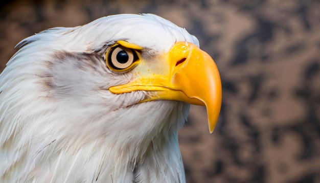 Foto macro de águia branca em close-up