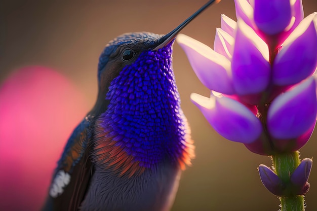 Foto foto macro de um colibri