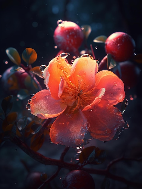 Foto macro de uma flor colorida