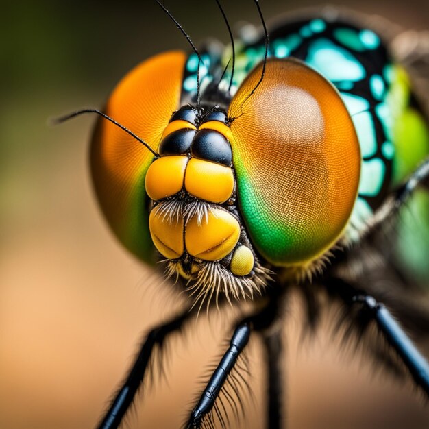 Foto foto de macro extremo del ojo de la libélula de zygoptera en estado silvestre detalle de primer plano del ojo de las libélulas es muy elegante